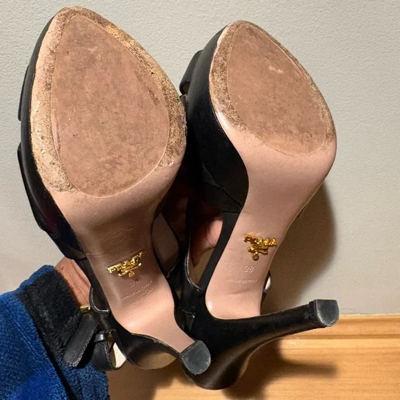 Prada Black Leather Slingback Shoes - Picture 8 of 10